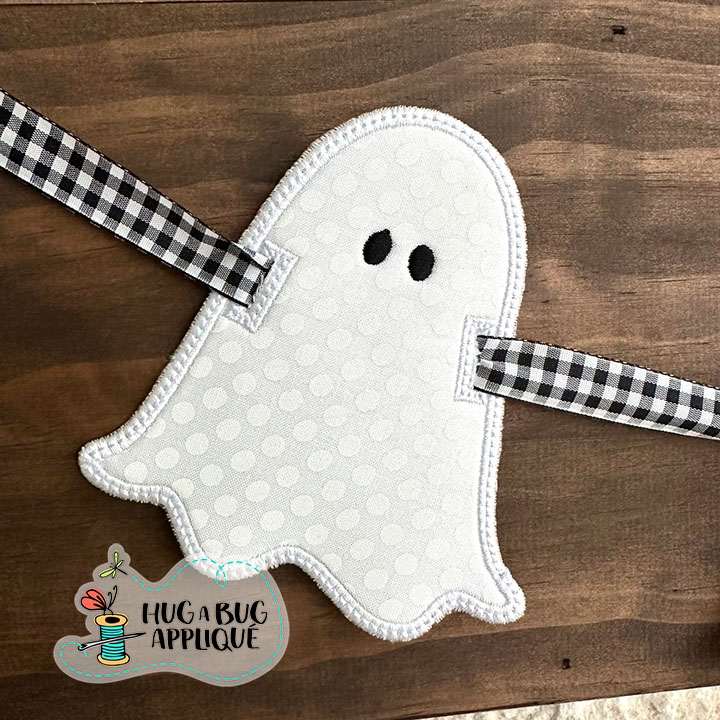 Ghost Bunting Satin In the Hoop Applique Design