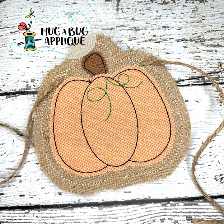 Pumpkin Bunting Bean Stitch In the Hoop Applique Design