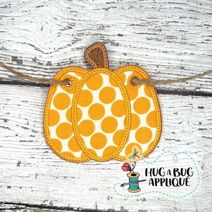 Pumpkin Bunting Satin In the Hoop Applique Design