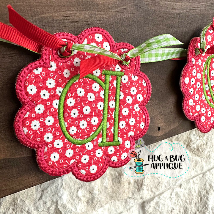 Scalloped Circle Bunting Satin In the Hoop Applique Design