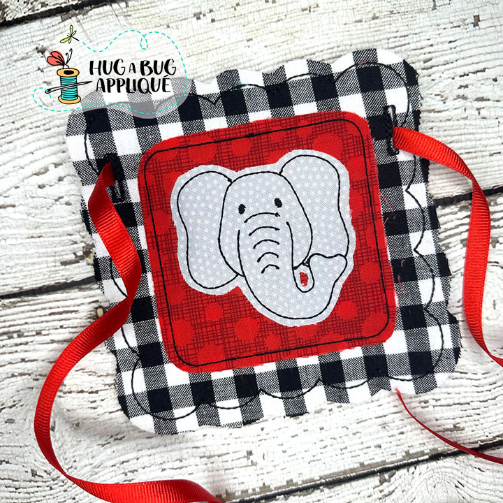 Scalloped Square Bunting Bean Stitch In the Hoop Applique Design