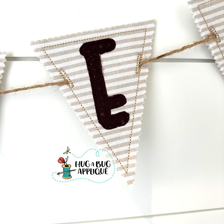 Triangle Bunting Bean Stitch In the Hoop Applique Design