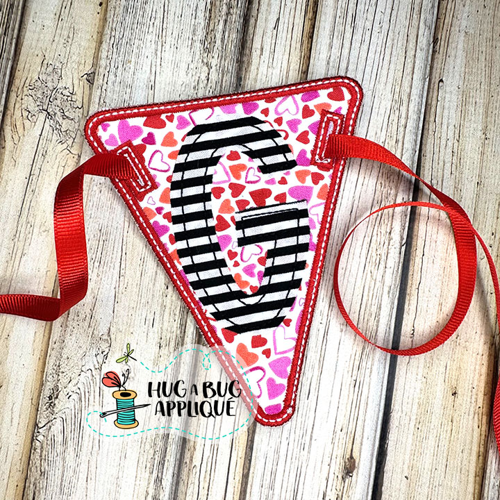 Triangle Bunting Satin Stitch In the Hoop Applique Design
