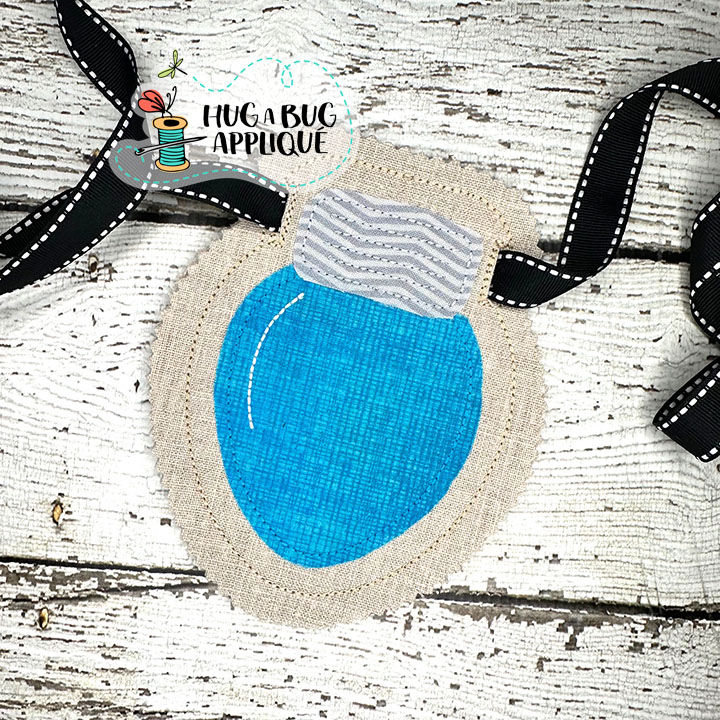 Bulb Light Bunting Bean Stitch In the Hoop Applique Design