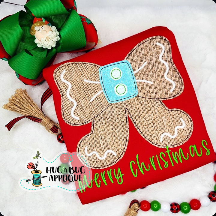Ginger Bow Bean Stitch Applique Design