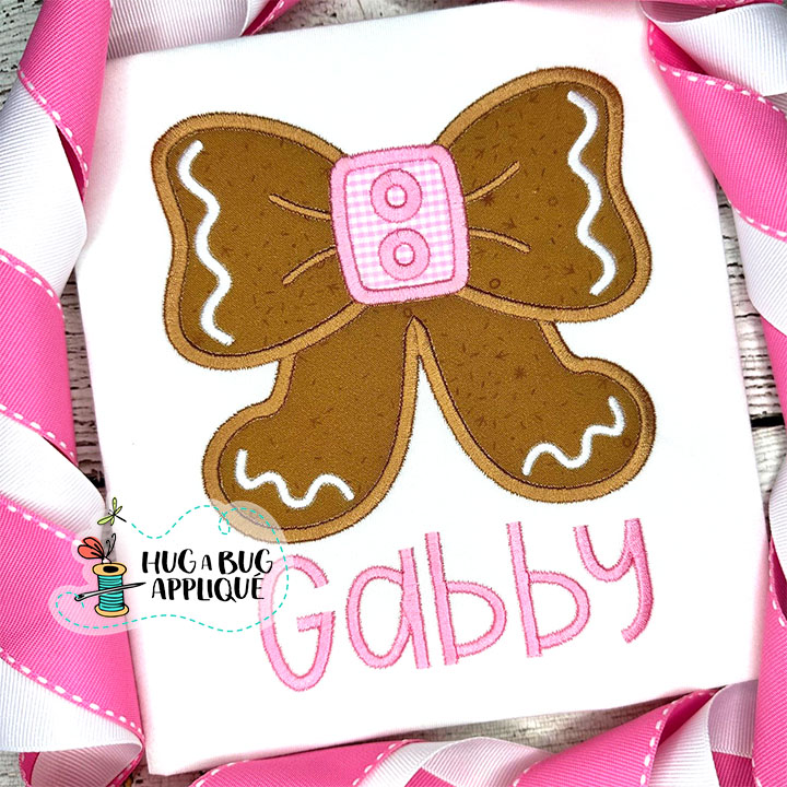 Ginger Bow Satin Stitch Applique Design