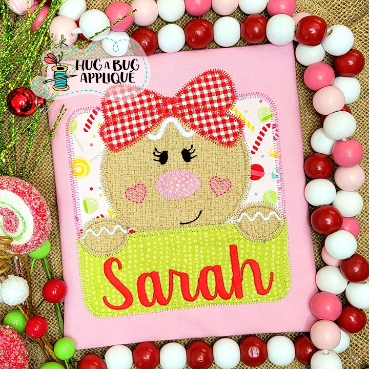 Ginger Girl Split Box Zig Zag Stitch Applique Design