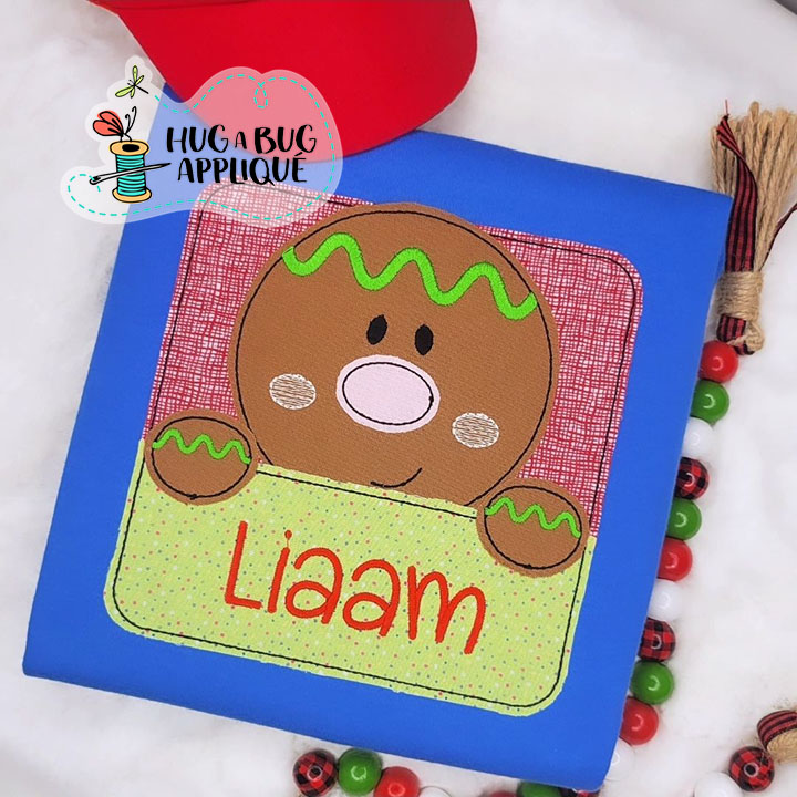 Ginger Man Split Box Bean Stitch Applique Design