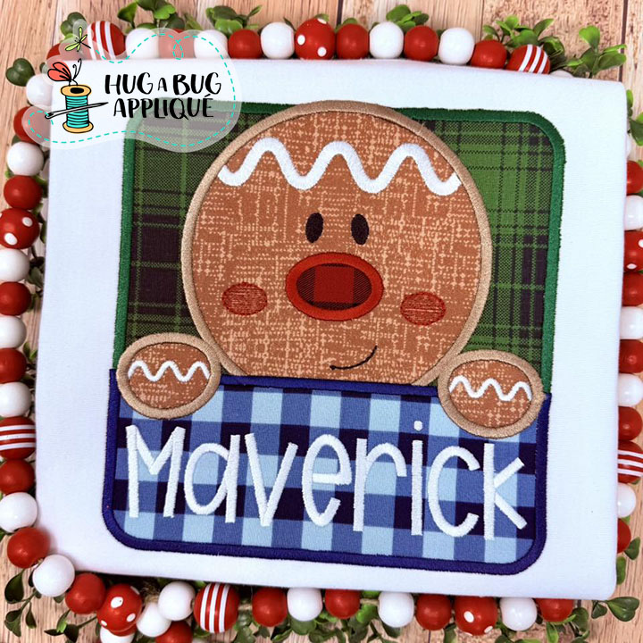 Ginger Man Split Box Satin Stitch Applique Design
