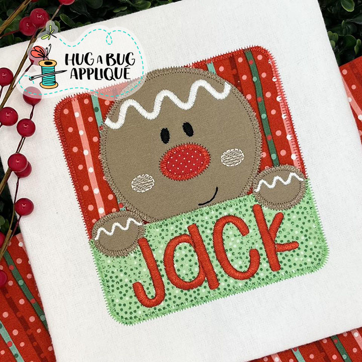 Ginger Man Split Box Zig Zag Stitch Applique Design