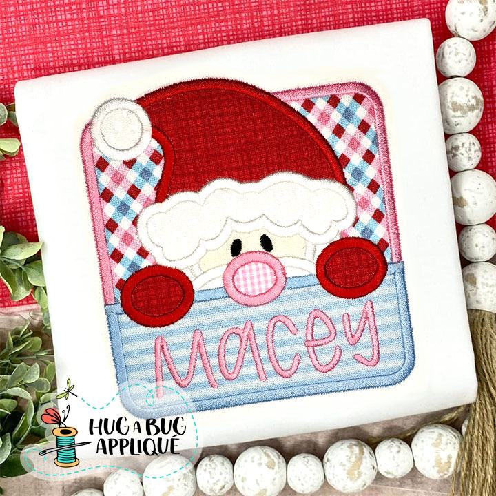 Santa Split Box Satin Stitch Applique Design
