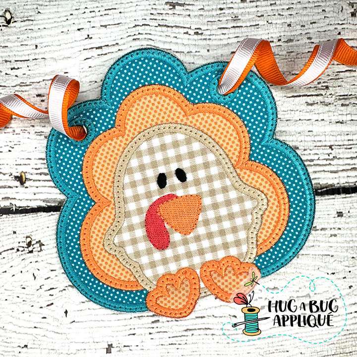 Turkey Bunting Satin Stitch In the Hoop Applique Design