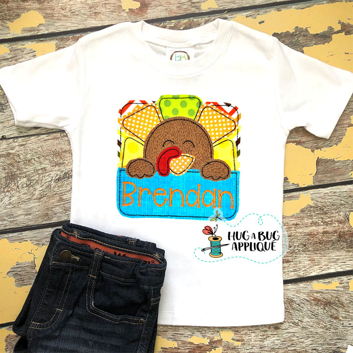 Turkey Split Box Bean Stitch Applique Design
