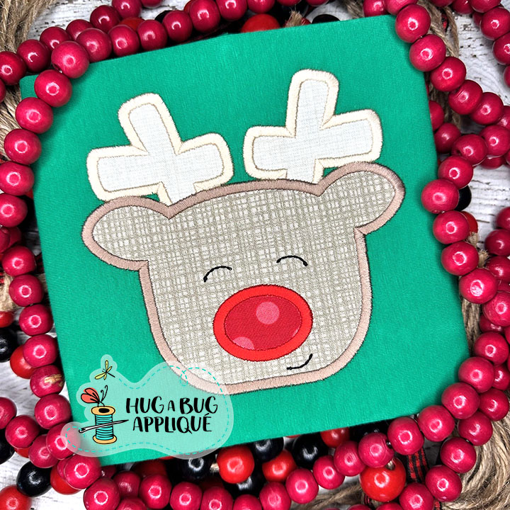 Simple Reindeer Satin Stitch Applique Design