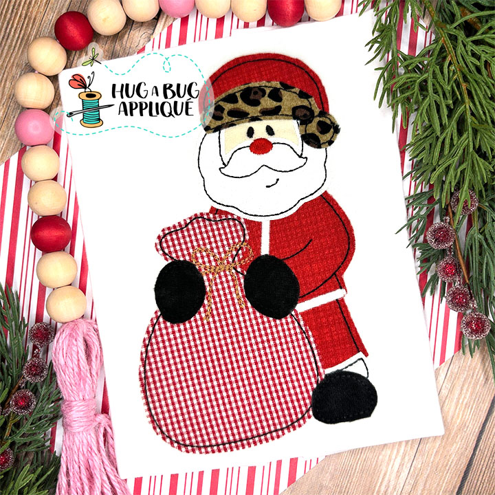 Santa Bag Bean Stitch Applique Design