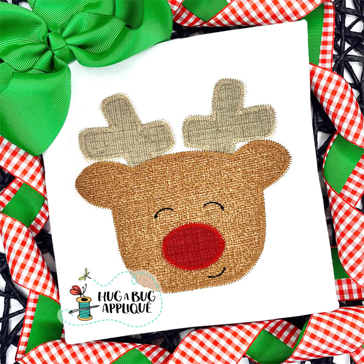 Simple Reindeer Zig Zag Stitch Applique Design