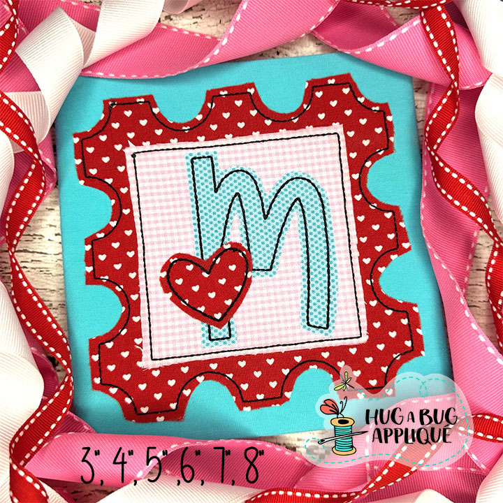 Sticky Heart Bean Stitch Applique Font