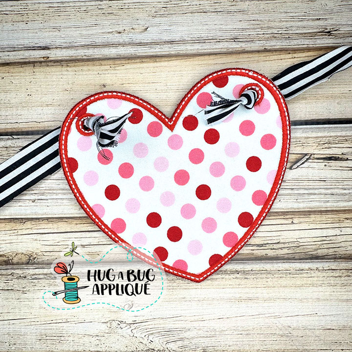 Heart Bunting Satin Stitch In the Hoop Applique Design