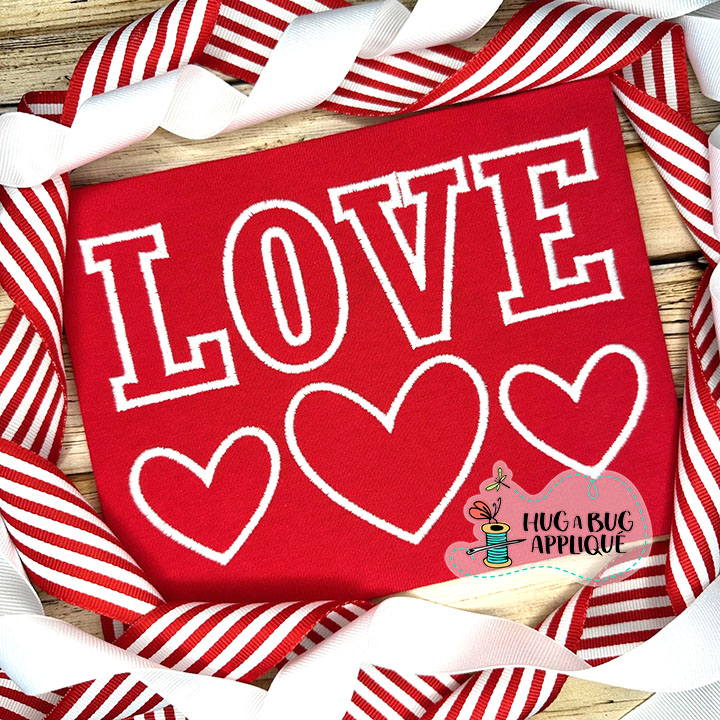Love Hearts Embroidery Design