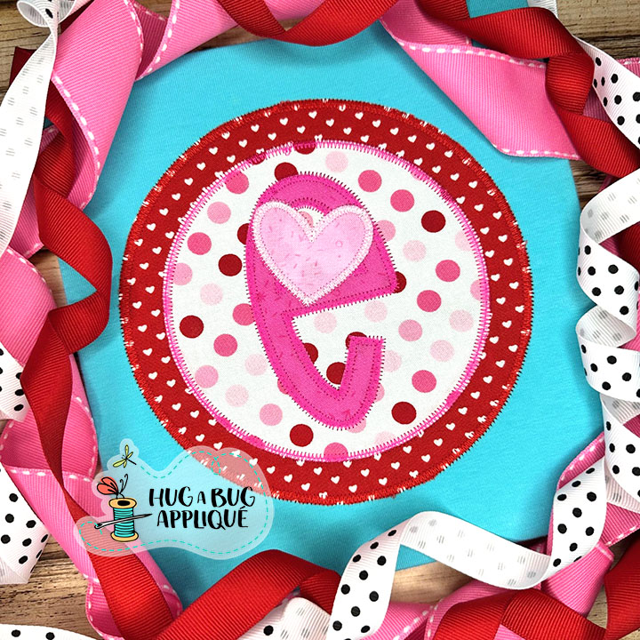 Sticky Heart Zig Zag Stitch Applique Font