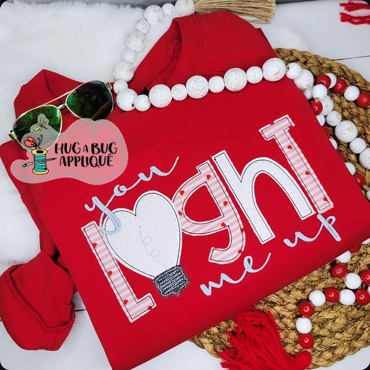 You Light Me Up Bean Stitch Applique Design