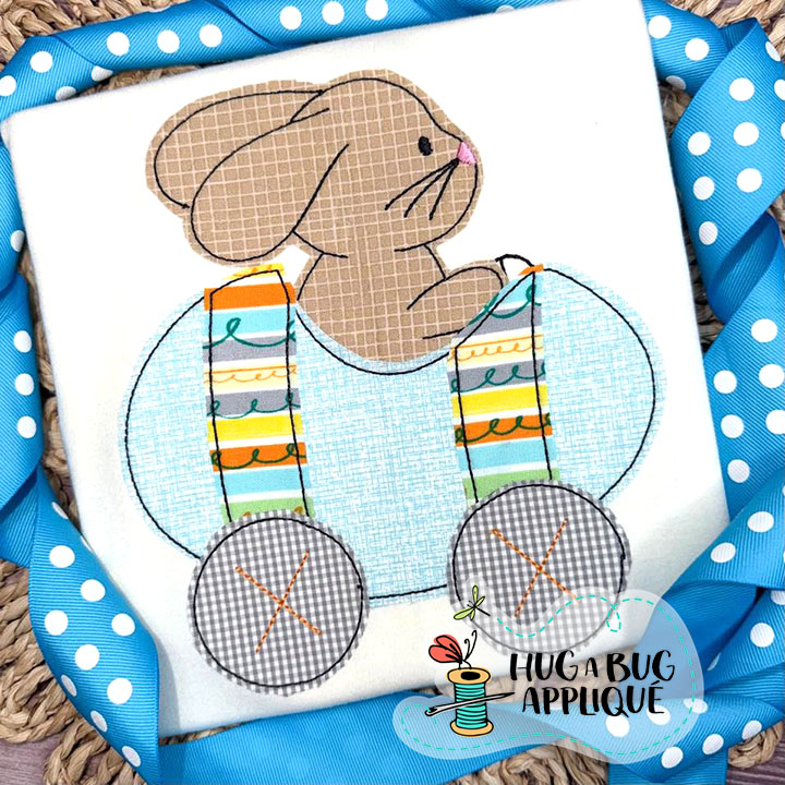 Bunny Egg Car Bean Stitch Applique Design