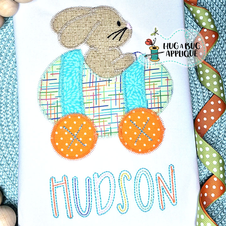 Bunny Egg Car Zig Zag Stitch Applique Design