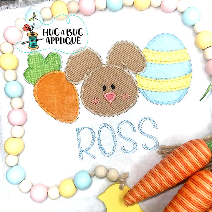 Carrot Bunny Egg Zig Zag Stitch Applique Design