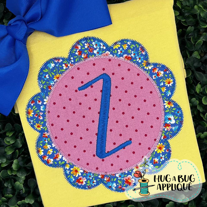 Double Scalloped Circle Zig Zag Stitch Applique Design