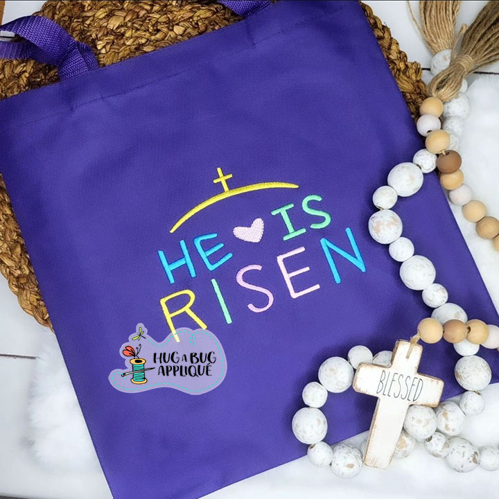 He Is Risen Satin Stitch Embroidery Design