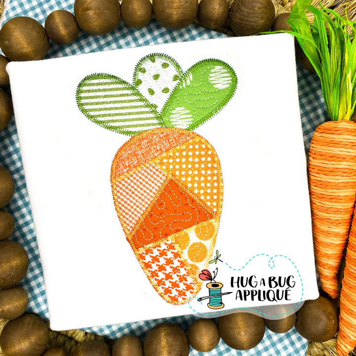 Patchwork Carrot Zig Zag Stitch Applique Design