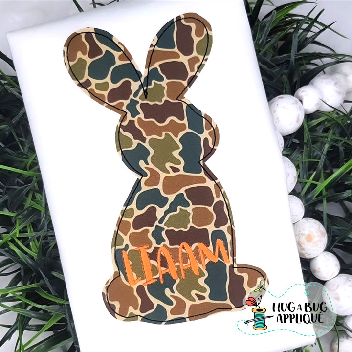 Simple Bunny Bean Stitch Applique Design