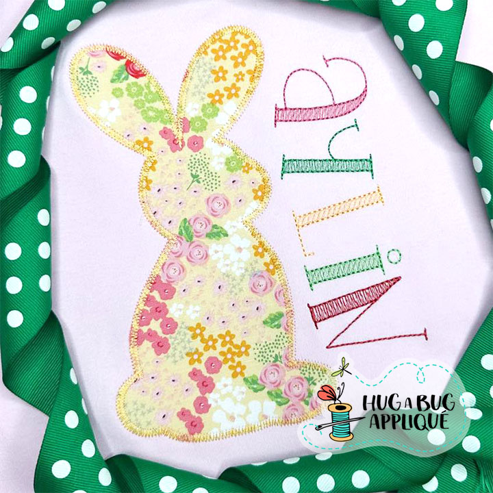 Simple Bunny Zig Zag Stitch Applique Design