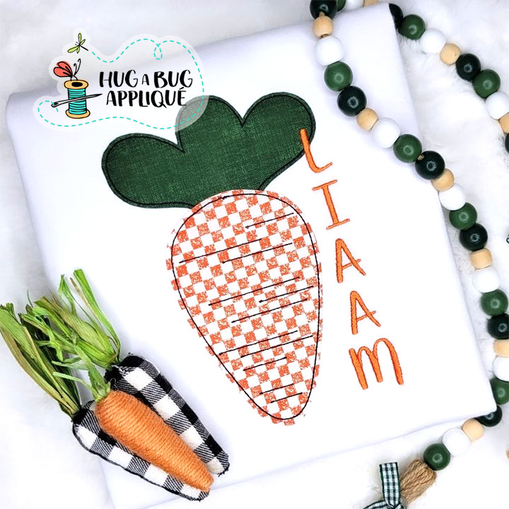 Simple Carrot Bean Stitch Applique Design