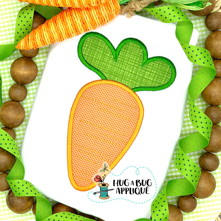 Simple Carrot Satin Stitch Applique Design