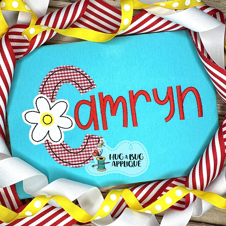Sticky Blooms Bean Stitch Applique Font