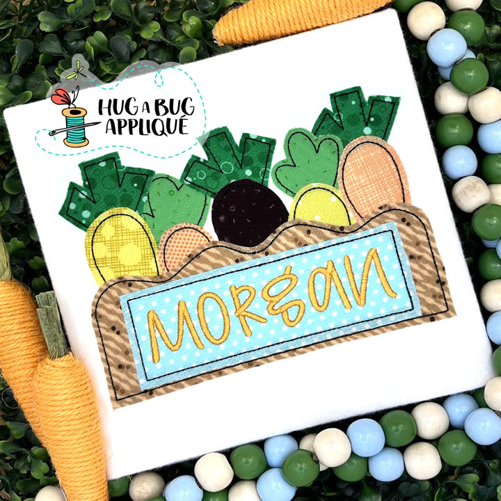 Carrot Dirt Box Bean Stitch Applique Design